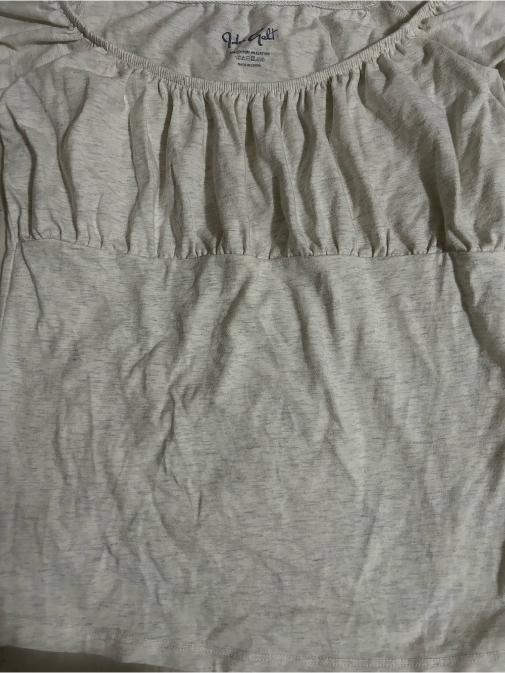 John Galt Light Gray Casey Ruched Top - Picture 3 of 7